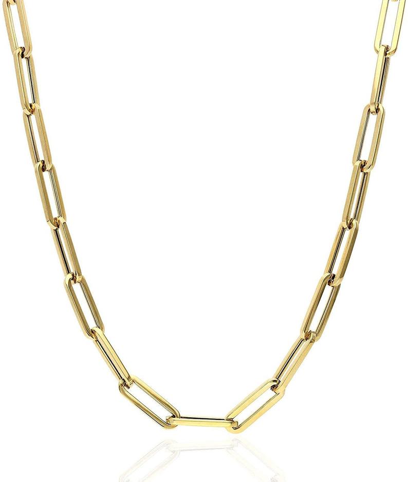 Paperclip Chain 18K Gold Vermeil Layering Necklace